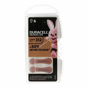 Duracell DA312 hallókészülék elem 1, 4V 160mAh 6db/csomag Zn/Luft kép