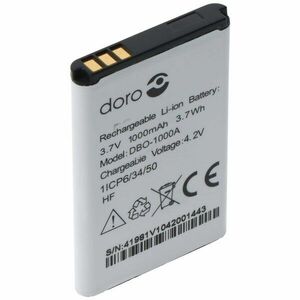 Eredeti Doro mobiltelefon akku 3, 7V 1000mAh 1370 2404 DBO-1000A 1ICP6/34/50 kép