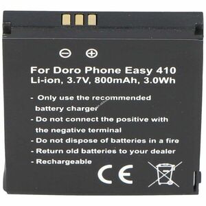 Helyettesítő akku mobiltelefon Doro PhoneEasy 409/410/605/610/611/612 SHELL01A 3, 7V 800mAh Li-Ion kép