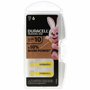 Duracell DA 10 AC hallókészülék elem 1, 4V 105mAh Zn/Luft kép