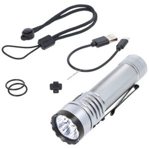 AceBeam E75 Quad-Core LED zseblámpa 4500lm 6500K 21700 Li-Ion akkuval ezüst kép