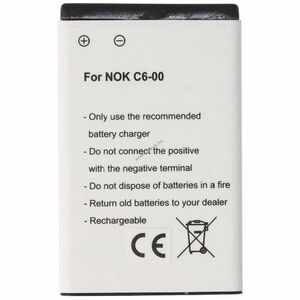 Helyettesítő akku mobiltelefon Nokia C6-00 BL-4J 3, 7V 1200mAh Li-Ion kép
