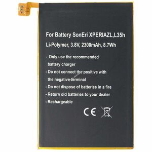 Helyettesítő akku Sony Ericsson XPERIA ZL L35h mobiltelefon beépített 3, 8V 2300mAh 8, 7Wh Li-Polymer kép
