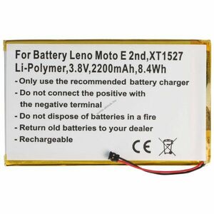 Helyettesítő akku mobiltelefon Lenovo Moto E 2nd XT1527 3, 8V 2200mAh beépített Li-Polymer kép