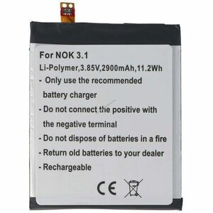Helyettesítő akku Nokia 3.1 mobiltelefon 3, 85V 2900mAh 11, 2Wh beépített szerszám nélkül Li-Polymer kép