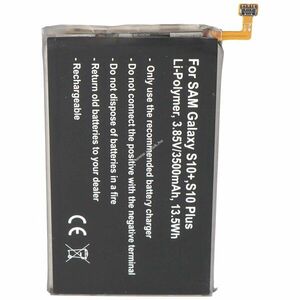 Helyettesítő akku Samsung Galaxy S10+ 3, 85V 3500mAh beépített mobiltelefon Li-Polymer kép