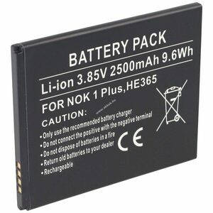 Helyettesítő akku mobiltelefon Nokia 1 Plus HE365 3, 85V 2500mAh 9, 6Wh Li-Ion kép