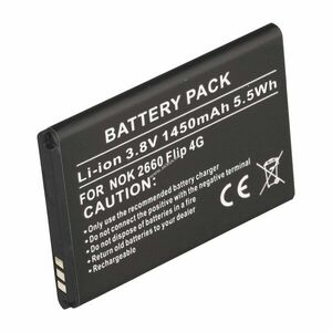 Helyettesítő akku Nokia 2660 Flip 4G mobiltelefon 3, 8V 1450mAh Li-ion kép