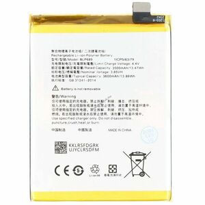 Helyettesítő akku OPPO R15X mobiltelefon 3, 85V 3600mAh 13, 9Wh Li-Polymer kép