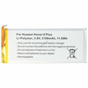 Helyettesítő akku Huawei Honor 6 Plus HB4547B6EBC 3, 8V 3100mAh mobiltelefon Li-Polymer kép