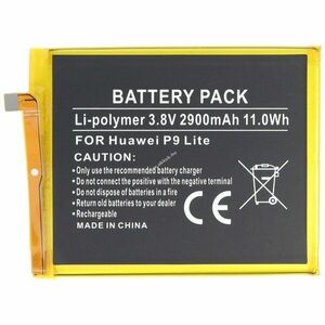 Helyettesítő akku mobiltelefon Huawei P9 Lite HB366481ECW 3, 8V 2900mAh 11, 0Wh beépített Li-Polymer kép