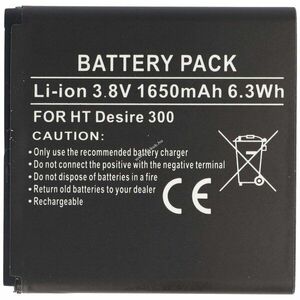 Helyettesítő akku mobiltelefon HTC Desire300 3, 8V 1650mAh 35H00190-09M99H11368-00BA-S950BP6A100LiIon kép