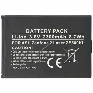 Helyettesítő akku Asus Zenfone 2 Laser ZE500KL mobiltelefon 3, 8V 2300mAh 8, 7Wh Li-Ion kép