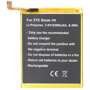 Helyettesítő akku ZTE Blade V6 mobiltelefon 3, 8V 2200mAh Li3822T43P3h786032 beépített Li-Polymer kép