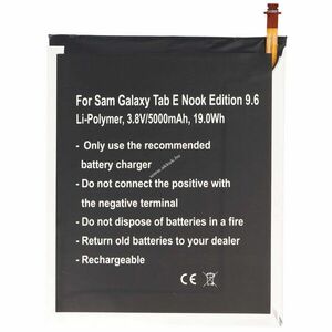 Helyettesítő akku Samsung Galaxy Tab E Nook Edition 9.6 tablet 3, 8V 5000mAh 19, 0Wh Li-Polymer kép