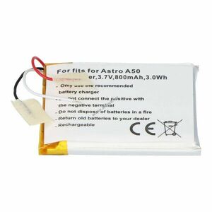 Helyettesítő akku Astro A50 fejhallgató SRP603443 3, 7V 750-950mAh 45x36x5, 5mm Li-Polymer kép