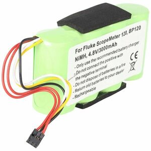 Helyettesítő akku Fluke ScopeMeter 120 BP120 B11483 BP120MH 4, 8V 3000mAh mérőműszer NiMH kép