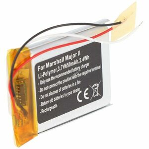 Helyettesítő akku Marshall Major II 3, 7V 650mAh 2, 4Wh beépített fejhallgató Li-Polymer kép