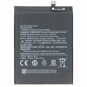 Helyettesítő akku Xiaomi Redmi Note 6/8/8T BN46 mobiltelefon 3, 85V 3900mAh Li-Polymer kép