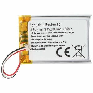 Helyettesítő akku Jabra Evolve 75 fejhallgató AHB572535PST 3, 7V 500mAh Li-Polymer kép