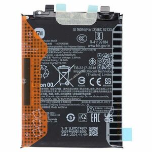 Helyettesítő akku mobiltelefon Xiaomi Redmi Note 13 Pro BM5T 3, 9V 5000mAh 1db/csomag Li-Ion Polymer kép