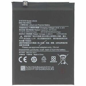 Helyettesítő akku Xiaomi Mi A2 BN36 3, 85V 3010mAh 11, 6Wh mobiltelefon Li-Polymer kép