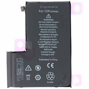 Helyettesítő akku Apple iPhone 12 Pro Max mobiltelefon 3, 83V 3687mAh Li-Polymer kép