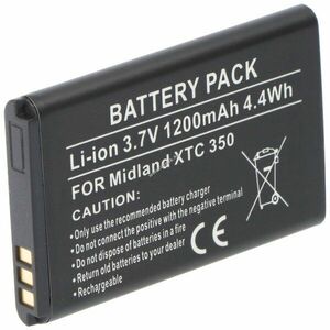 Helyettesítő akku Midland XTC 350 fényképezőgép 3, 7V 1200mAh 4, 4Wh Li-ion kép