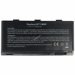 Helyettesítő laptop akku MSI GT660 BTY-M6D 11, 1V 6600mAh 73, 3Wh fekete Li-Ion kép