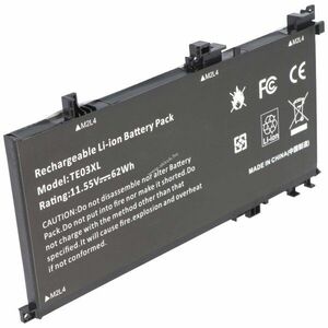 Helyettesítő laptop akku HP OMEN 15 11, 55V 5360mAh TE03XL HSTNN-UB7A Li-Polymer kép