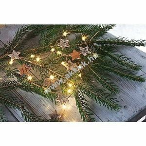 Hellum LED fényfüzér fa csillagokkal 20LED 0, 95m 1, 47m melegfehér 2xAA Mignon ceruza 520460 kép