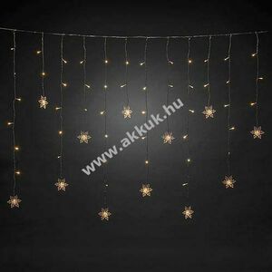 Konstsmide LED fényfüggöny hópelyhekkel 60 LED melegfehér 4, 5V 4049-103 kép