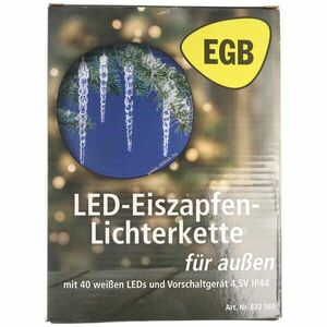 EGB LED jégcsap fényfüzér 40 csúcs 4, 5V 2, 7W fehér IP44 5, 85m kép