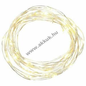 EGB Micro LED fényfüzér 20 LED melegfehér időzítő ezüstszínű drót 3xAA kép