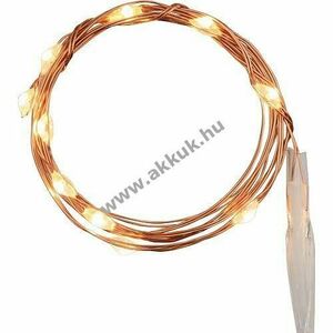 EGB LED mikro fényfüzér rézszínű 10 LED melegfehér elemmel 2xCR2032 0, 9m 1m 45316 kép