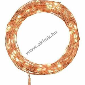 Lotti LED mikro fényfüzér rézszínű 100 LED melegfehér 10m távirányítós CR2025 45354 kép