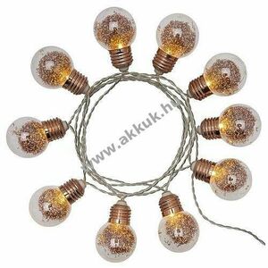 LED díszvilágítás csillogó G50 melegfehér 10LED 2, 25m elemmel működő 2 Mignon ceruza 48461 kép