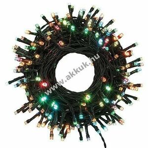 LED fényfüzér 200 LED RGB 20m világított hossz 24m 31V IP44 zöld vezeték 48119 kép