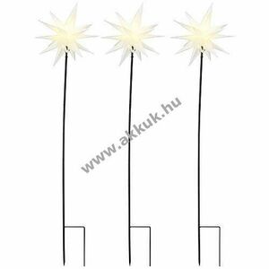 SAICO LED műanyag csillag 35cm fehér talajszúró időzítő 3db/csomag CAS6400 kép