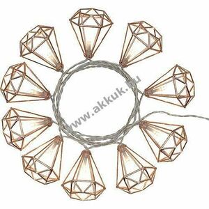 Lotti LED dekor füzér gyémántokkal 42421 10LED melegfehér 1, 35m elemes 3x Mignon ceruza kép