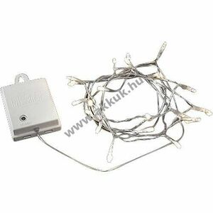 Konstsmide LED minifényfüzér 20 LED transzparens melegfehér időzítő 3722-103 elemes kép