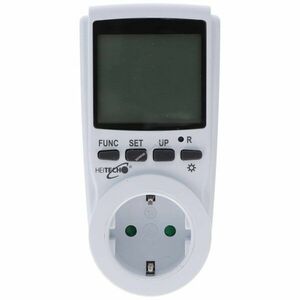 Heitech digitális energiaköltség-mérő konnektoros háttérvilágításos LCD kép