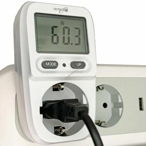 Heitech Digitális energiaköltség-mérő konnektoros LCD kijelzős fogyasztásmérő kép