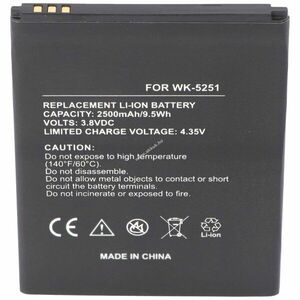 Helyettesítő akku Wiko Pulp FAB 3G Pulp FAB 4G 5251 3, 8V 2500mAh mobiltelefon Li-Ion kép