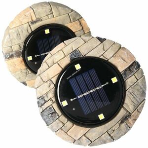 Ez solar LED napelemes földbe süllyeszthető lámpa AAA akku 1, 2V 200mAh 2db/csomag NiMH kép