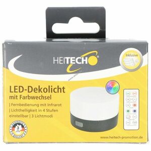 Heitech LED dekorációs lámpa színváltós 1, 8W 16 szín 3 mód 4 fokozat IR távirányító elemekkel kép