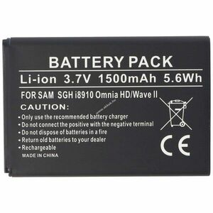 Helyettesítő akku Samsung i8910 mobiltelefon 3, 7V 1300-1700mAh Li-Ion kép