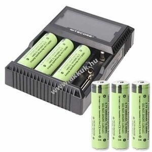 Panasonic 18650 3400mAh 6db/csomag Nitecore D4EU töltő vadkamera Li-Ion kép