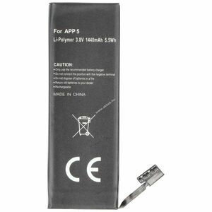 Helyettesítő akku Apple iPhone 5 mobiltelefon 3, 7-3, 8V 1440mAh Li-Polymer kép
