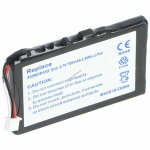 Helyettesítő akku Apple iPod2 616-0159 3, 7V 700mAh pda és mp3 Li-Ion kép